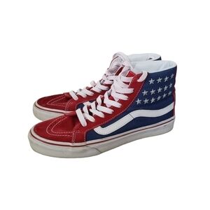 Vans High Top Sneakers Patriotic US Flag Suede & Canvas Studded Stars